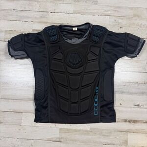 Tour Code1‎ Youth Padded Compression Shirt Black Blue Sz Youth M Hockey Lacrosse